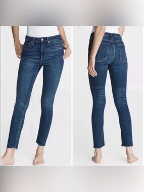 Rag & Bone/JEAN 10” Ankle Skinny | Mad River Dark Indigo | Raw Hem | Size 29 🌊